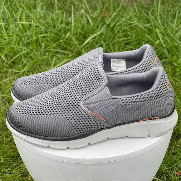 Skechers Equalizer Double Play Shoes Mens 7.5 Wide Gray Slip On Loafer 51509W - Picture 4 of 16